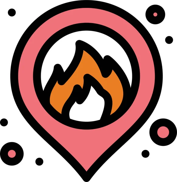 Fire Location Map Icon Computerinternetsecurity Category — Stock Vector