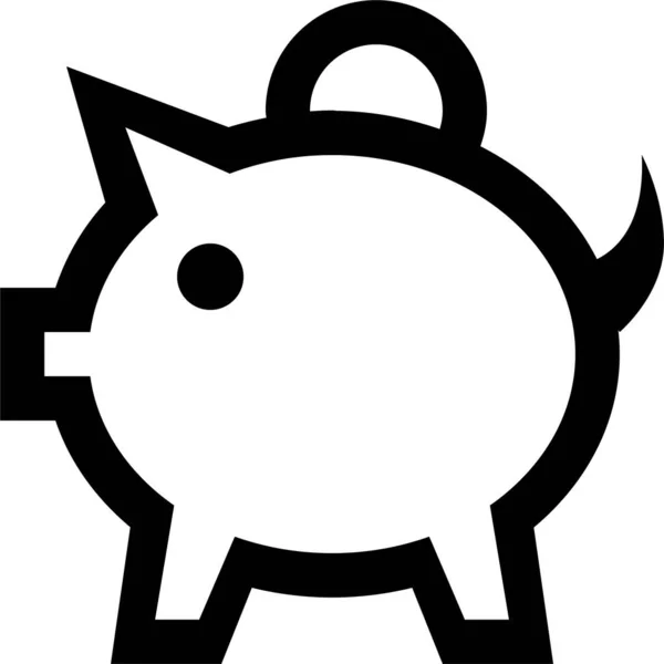 Ícone Dinheiro Dinheiro Porquinho Estilo Esboço —  Vetores de Stock