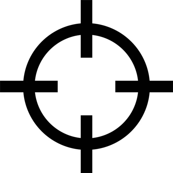 Viser Crosshair Icône Chasse Dans Style Contour — Image vectorielle