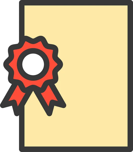 Award Badge Certificate Icon Filledoutline Style — Διανυσματικό Αρχείο