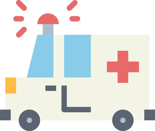 Icono Emergencia Coche Ambulancia Estilo Plano — Vector de stock