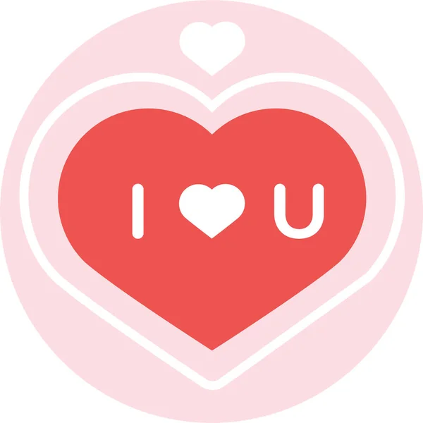 Love Love You Icon Flachen Stil — Stockvektor