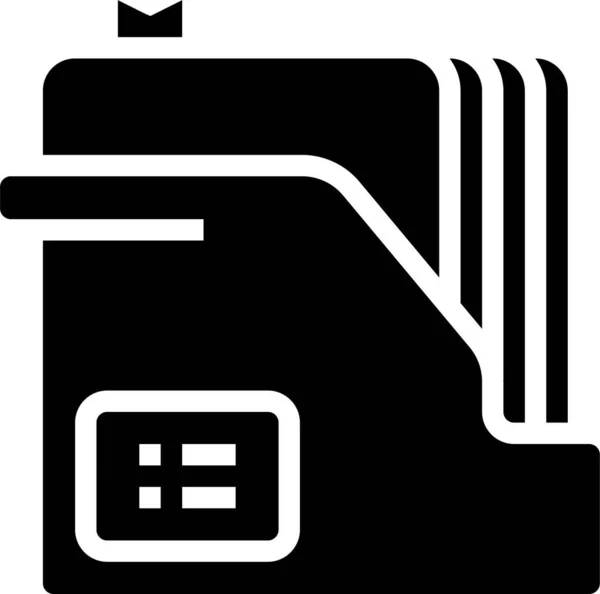 Ikona Folderu Dokumentu Box Stałym Stylu — Wektor stockowy