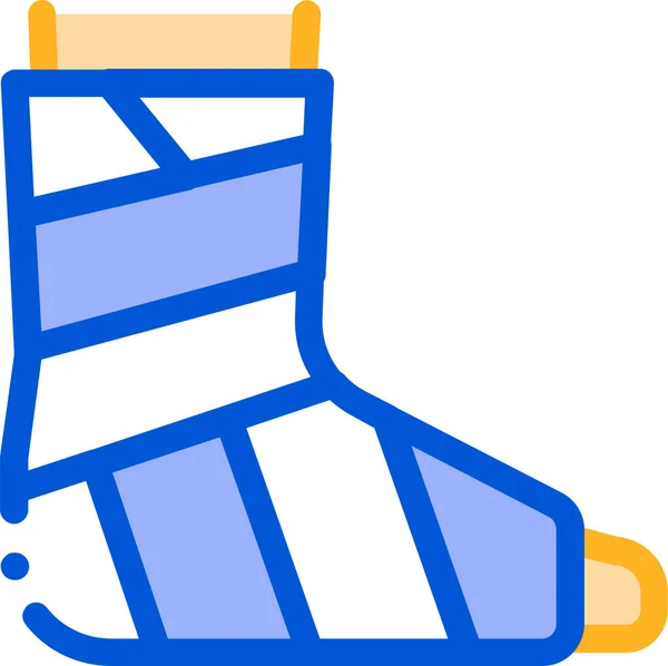 Verband Fuß Gipsum Symbol Der Kategorie Krankenhaus Shealthcare — Stockvektor