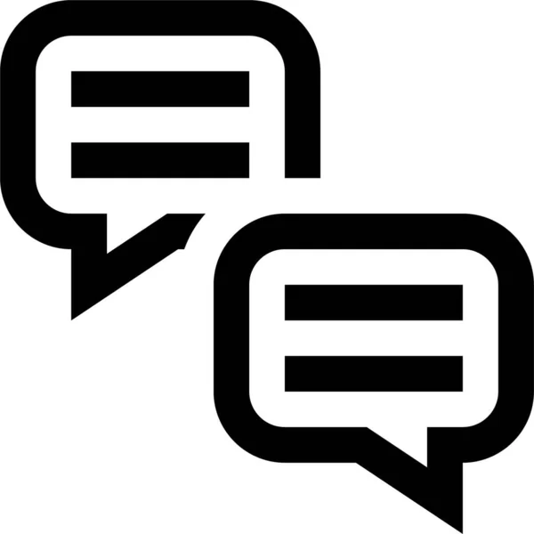 Icono Mensaje Conversación Chat Estilo Esquema — Vector de stock