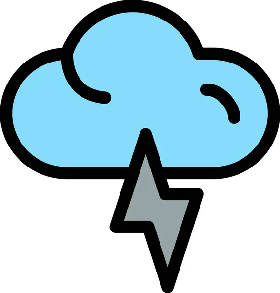 Nube Rayo Tiempo Icono — Vector de stock