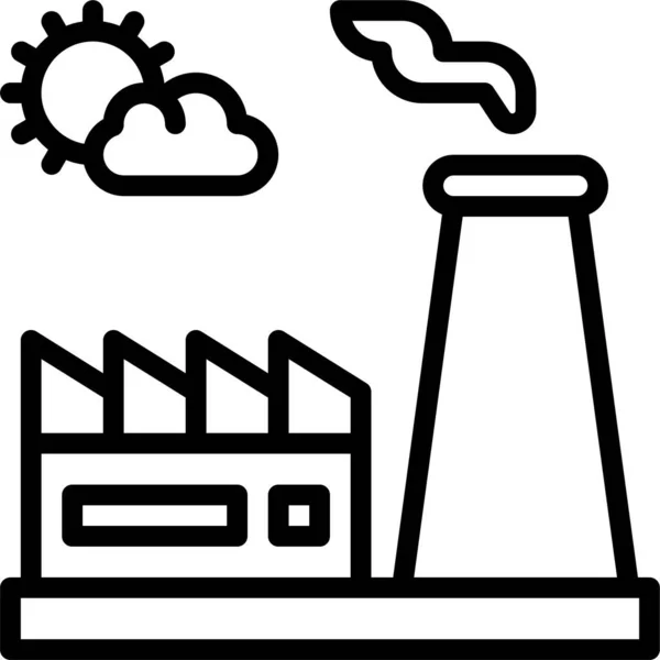 Landschap Land Terrein Pictogram Omtrek Stijl — Stockvector