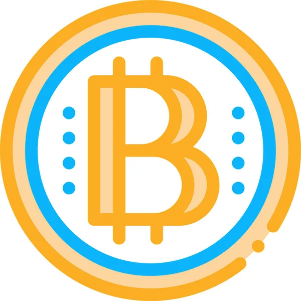 Finanční Ikona Bitcoinu Vyplněném Stylu Osnovy — Stockový vektor