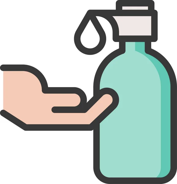 Clean Cosmetic Lotion Icon Filedoutline Stil — Stockvektor