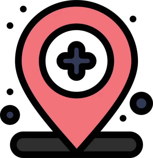 Hospital Location Map Icon — Stock Vector