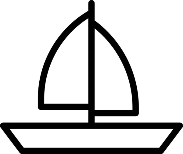 Boat Sailboat Tropical Icon — Vetor de Stock