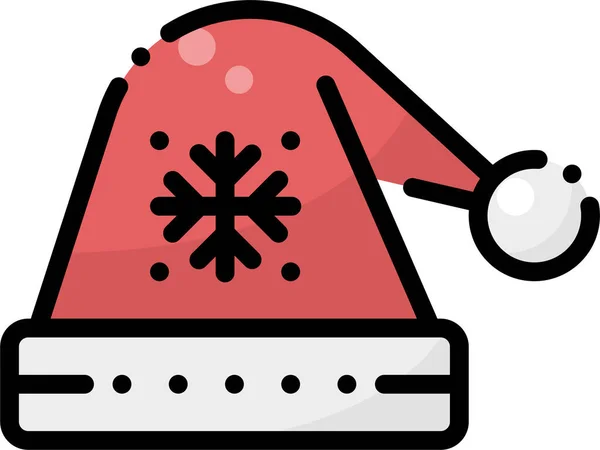 Χριστούγεννα Υφασμάτινο Εικονίδιο Καπέλο Filledskip Στυλ — Διανυσματικό Αρχείο