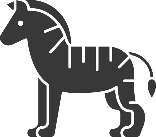 Ikona Fauny Flory Ssaków Zwierzęcych Stałym Stylu — Wektor stockowy