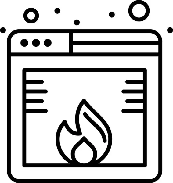 Data Fire Hacking Icona — Vettoriale Stock