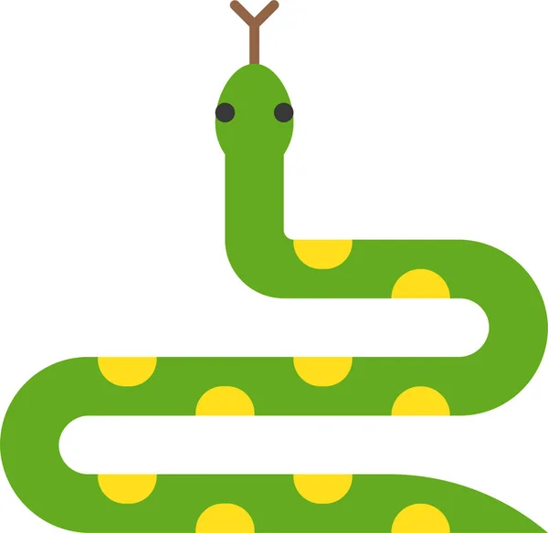 Dier Reptiel Slang Pictogram Platte Stijl — Stockvector