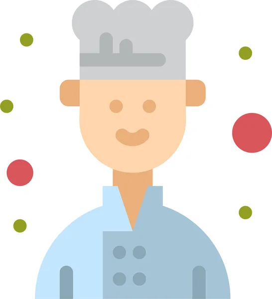 Avatar Chef Cocinero Icono Categoría Avatar — Vector de stock