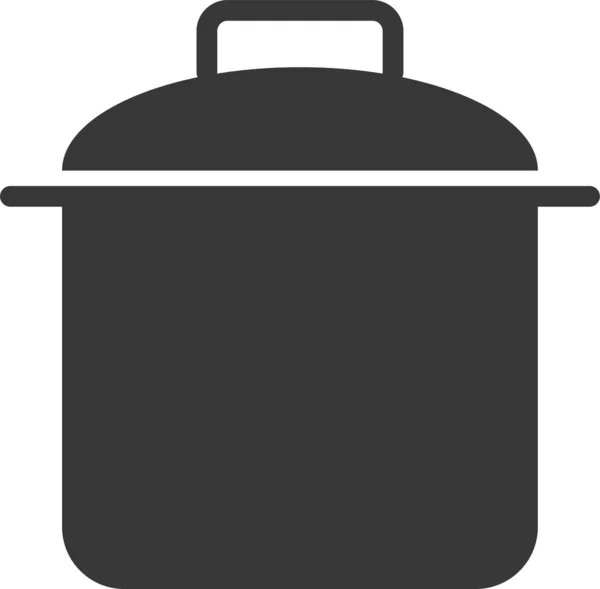 Cocina Utensilios Cocina Icono Olla Estilo Sólido — Vector de stock