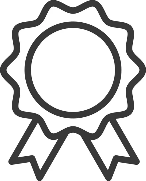 Udělení Odznaku Šampion Ikona Stylu Osnovy — Stockový vektor