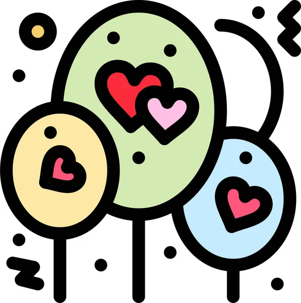 Balloon Heart Love Icon Loveromance Category — Stock Vector