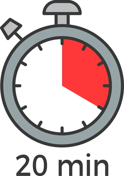 Klok Stopwatch Tijd Pictogram Filedoutline Stijl — Stockvector