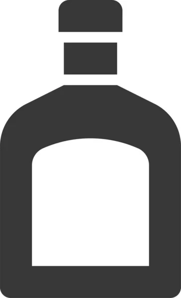 Пляшка Контейнер Їжа Значок Твердому Стилі — стоковий вектор