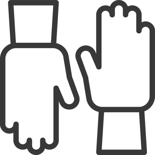 Equipo Guantes Icono Protección Estilo Del Esquema — Archivo Imágenes Vectoriales