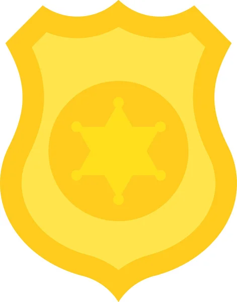 Badge Emblem Police Icon Flat Style — Stock Vector