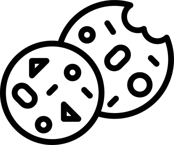 Εικονίδιο Cookie Αρτοποιίας Στυλ Περίγραμμα — Διανυσματικό Αρχείο