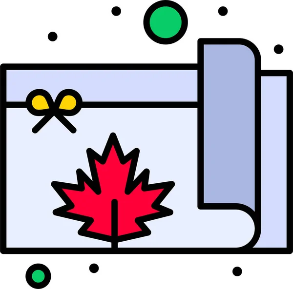 Icono Mapa Hoja Canadá — Vector de stock