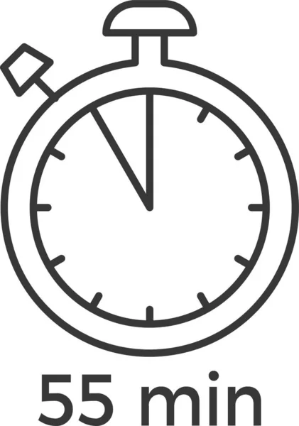 アウトラインスタイルの時計ストップウォッチタイムアイコン — ストックベクタ
