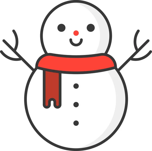 Christmas Holiday Snow Icon Filledoutline Style — Stock Vector