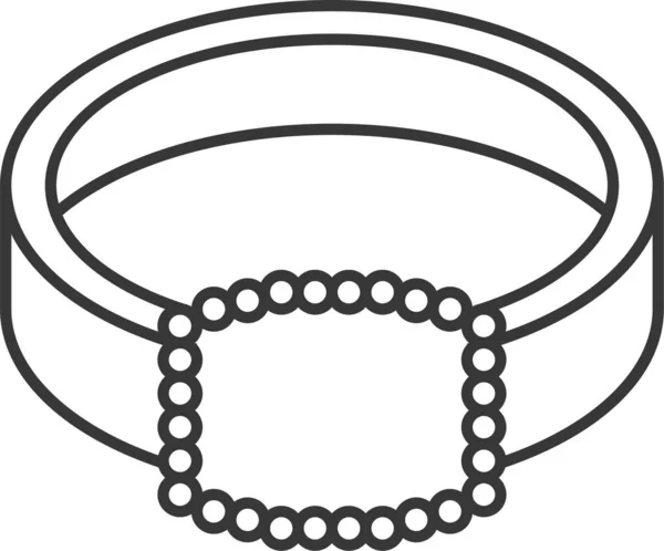 Módní Drahokam Šperky Ikona Obrysu Stylu — Stockový vektor
