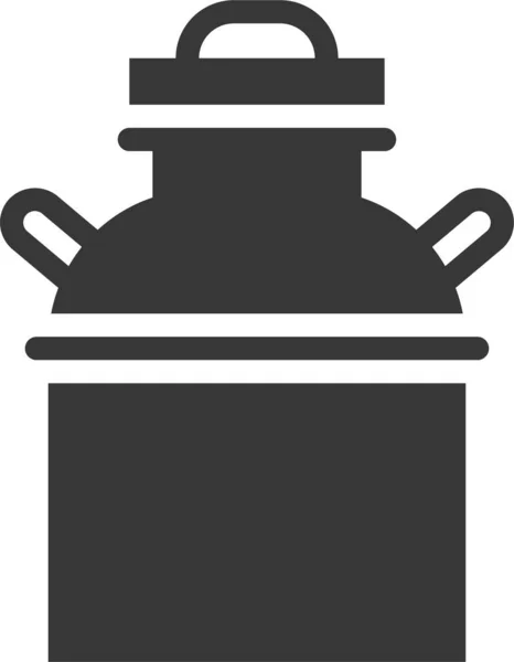 Equipment Farm Milk Pot Icon Solid Style — Stock Vector