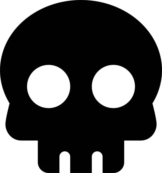 危险死亡骷髅图标在坚实的风格 — 图库矢量图片
