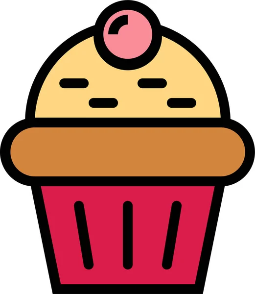 Bakery Cake Cupcake Icon Filledoutline Style — Stock Vector