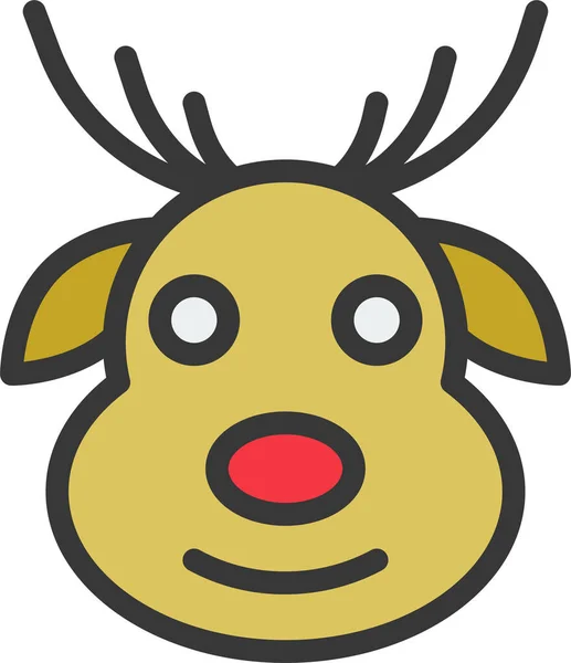 Avatar Icono Venado Navidad Estilo Filledoutline — Vector de stock