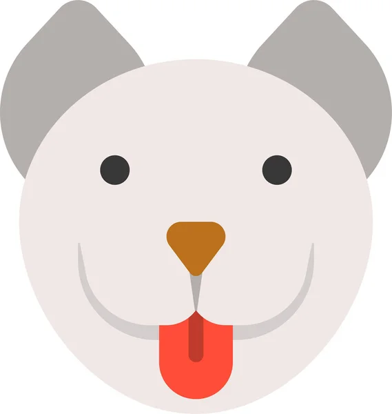 Animal Perro Cara Perro Icono Estilo Plano — Vector de stock