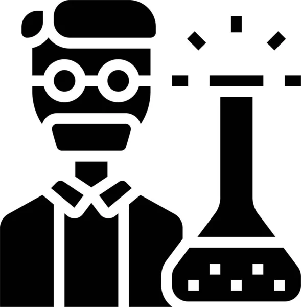 Carrera Química Química Icono Estilo Sólido — Vector de stock