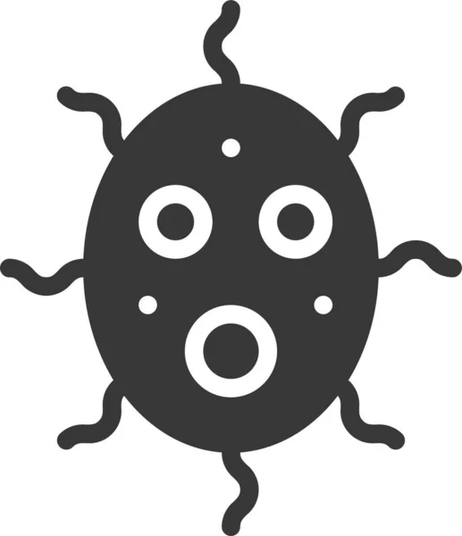 Ikona Bakteriálních Buněk Pevném Stylu — Stockový vektor