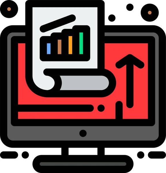 Grafico Crescita Icona Marketing — Vettoriale Stock