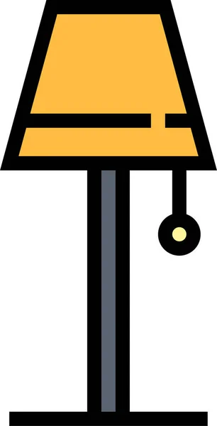 Lampenlicht Stehleuchte Symbol Filedoutline Stil — Stockvektor