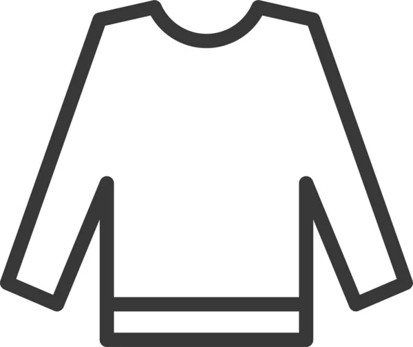 Sukienka Sweter Bluzka Ikona Stylu Zarysu — Wektor stockowy