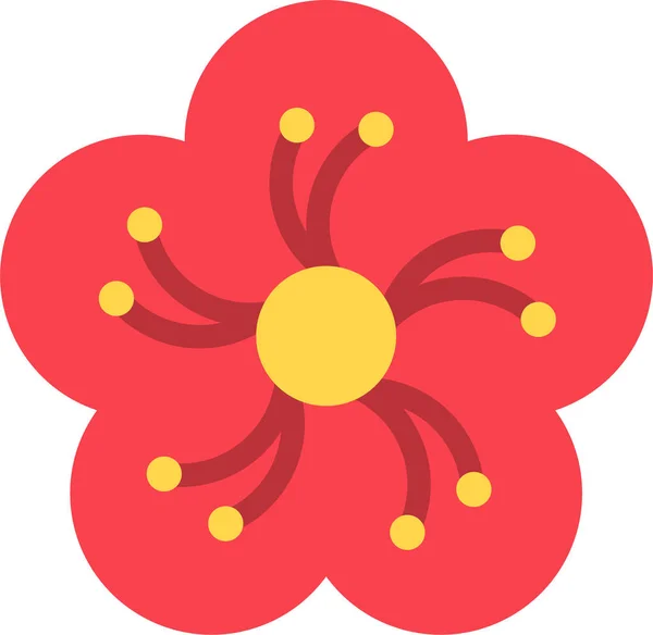 Icône Chinoise Fleur Cny Dans Style Plat — Image vectorielle