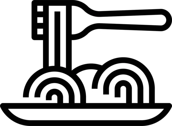 Икона Итальянской Пасты Категории Пищевых Напитков — стоковый вектор