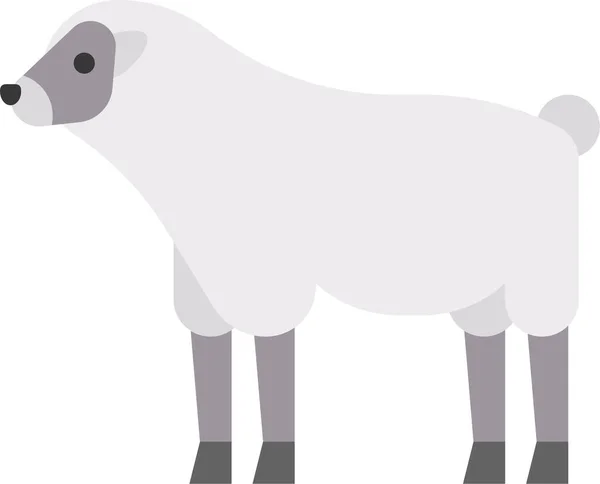 Zwierzę Ssak Owca Ikona Płaskim Stylu — Wektor stockowy