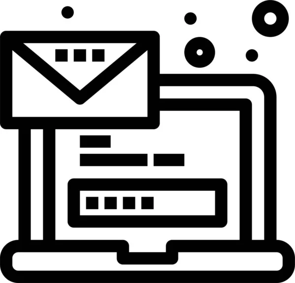コンピュータの電子メールノートパソコンのアイコン — ストックベクタ