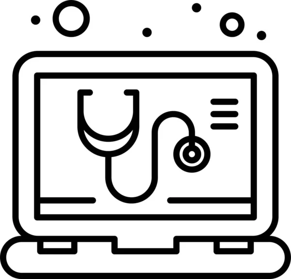 Проверить Иконку Медицинского Онлайн — стоковый вектор