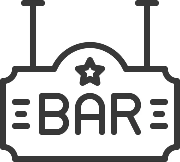 Bar Club Vida Nocturna Icono Estilo Esquema — Vector de stock