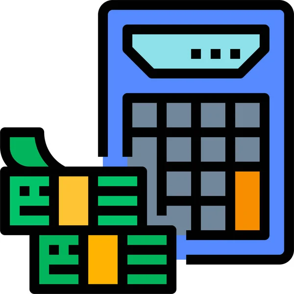 Ikona Výpočtu Rozpočtu Bankovek — Stockový vektor