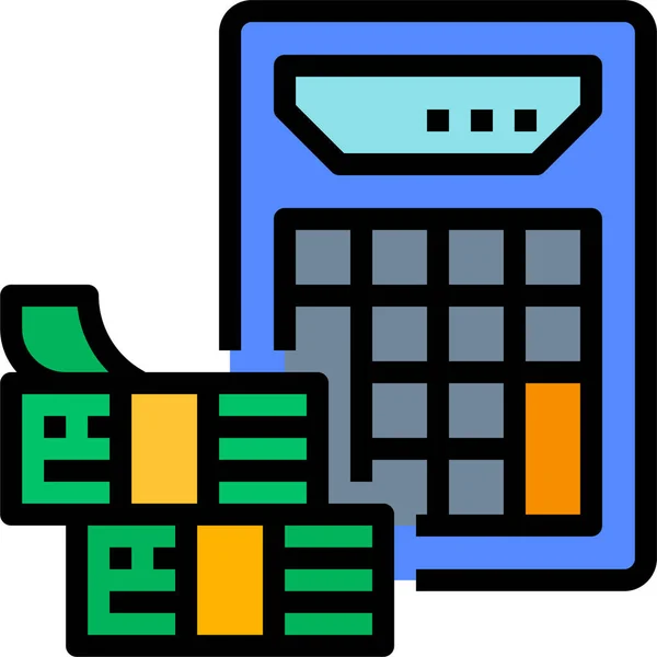 Presupuesto Billetes Calcular Icono — Vector de stock